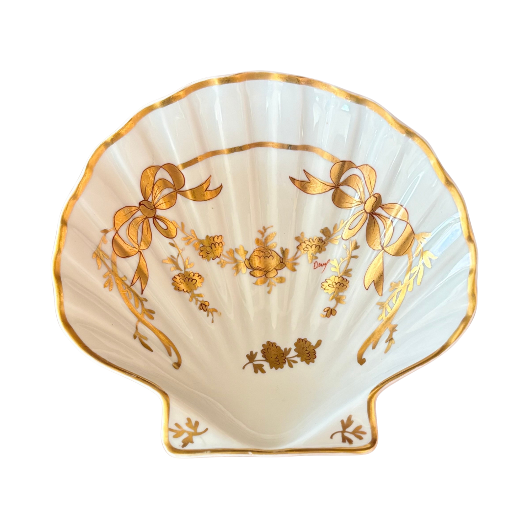 Pair of French Limoges Porcelain Shell Dishes