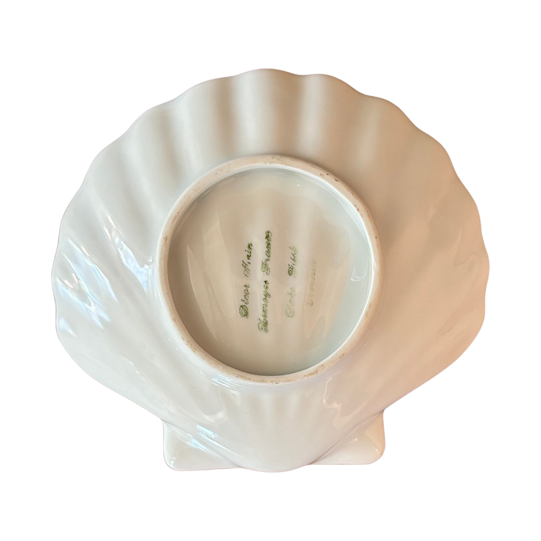 Pair of French Limoges Porcelain Shell Dishes
