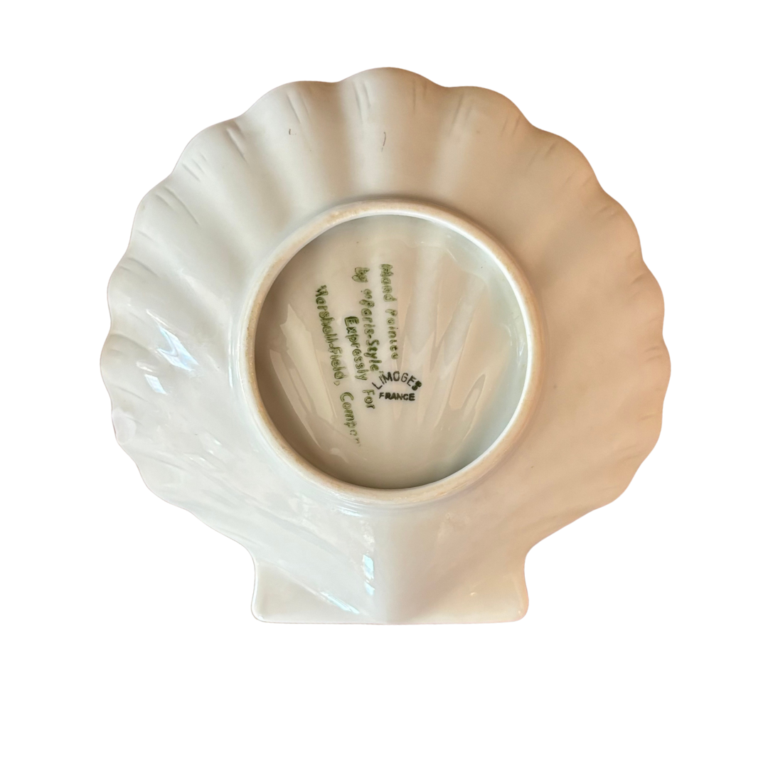 Pair of French Limoges Porcelain Shell Dishes