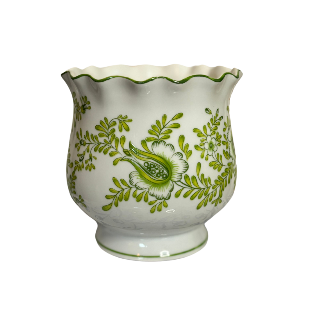 Floral Green Cachepot by Andrea Sadek
