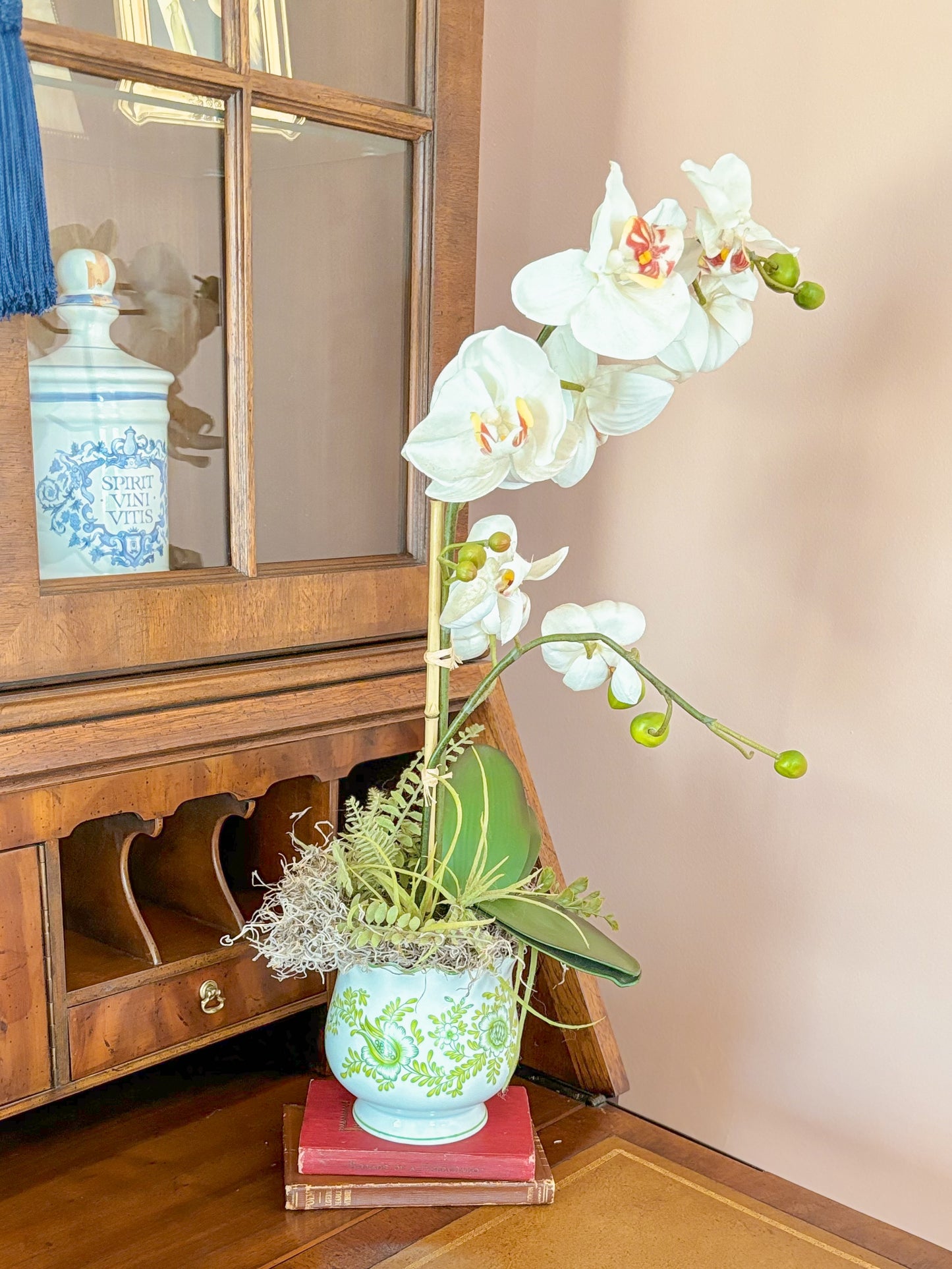 Floral Green Cachepot by Andrea Sadek