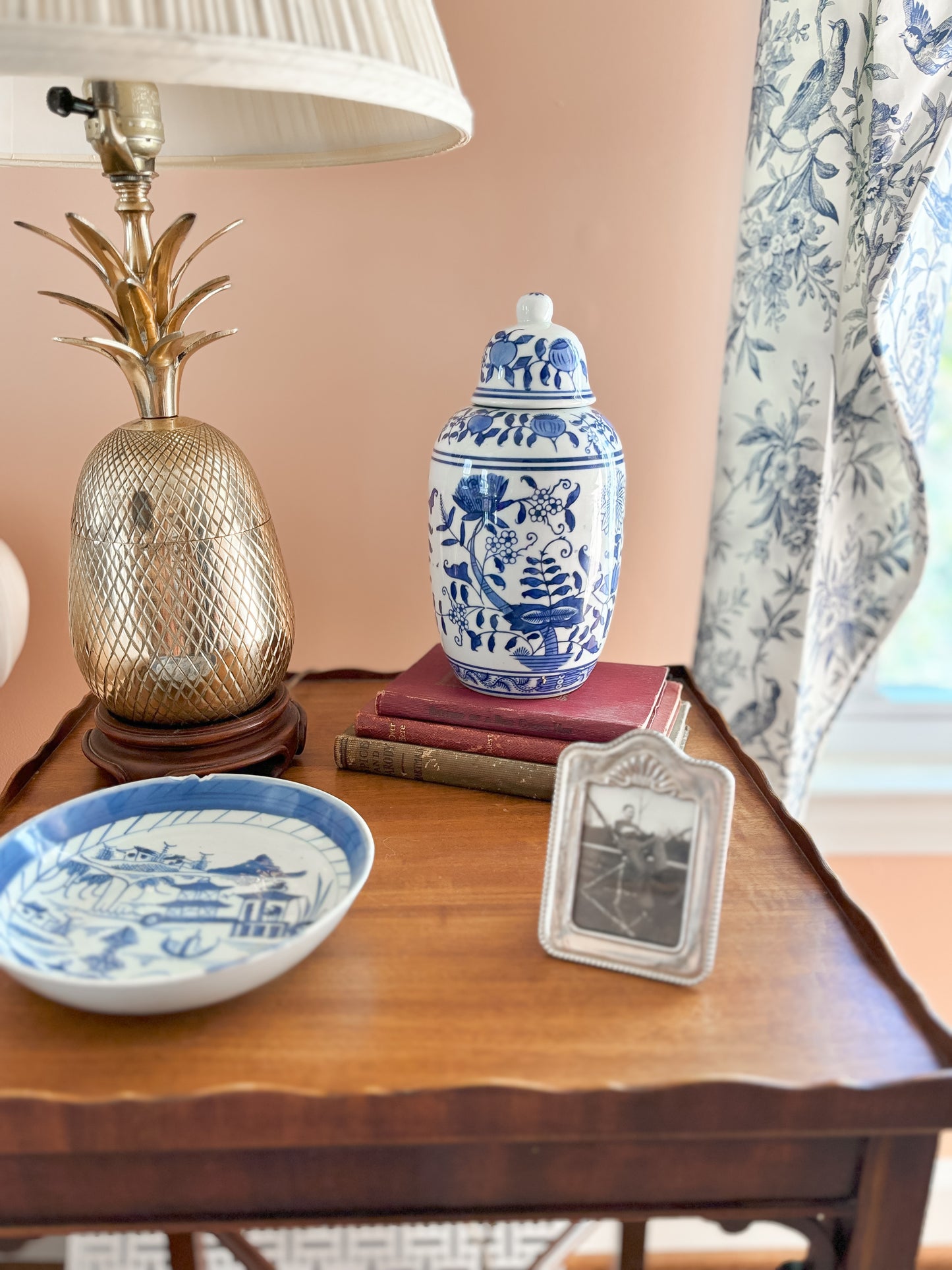 Vintage Blue Onion Ginger Jar