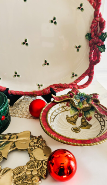 Vintage Fitz & Floyd Holiday Christmas Bow l Free Shipping