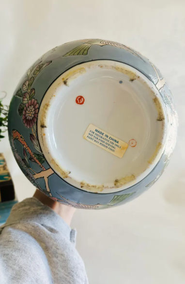Chinoiserie Ginger Jar - Floral & Bird Design