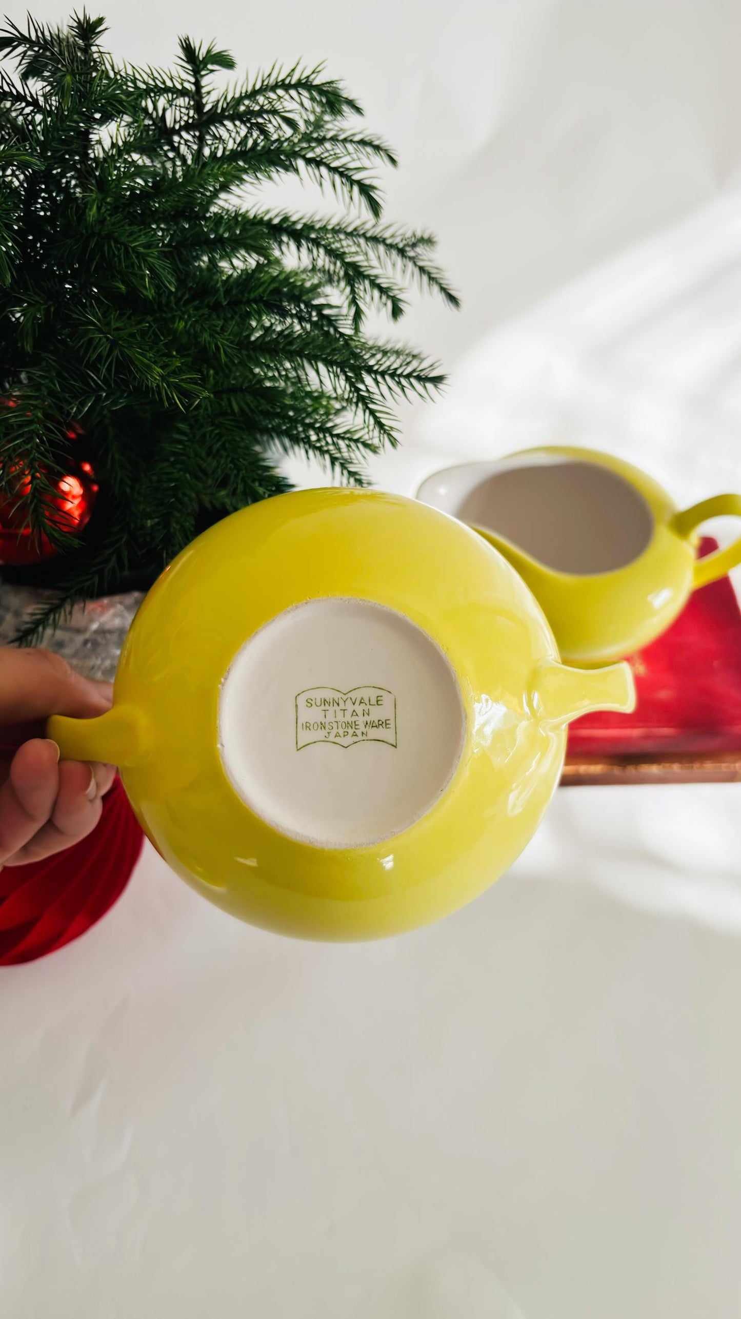 Vintage Chartreuse Sunnyvale Titan Ironstone ware Cream & Sugar Set - Made in Japan | Rare Collectible | Entertaining | Free Shipping