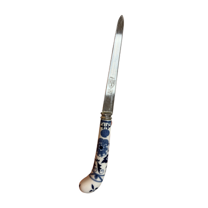 Vintage Prill Sheffield England Blue Onion Stainless Letter Opener