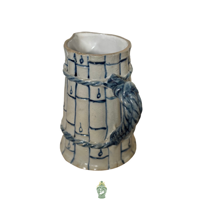 Rare Bamboo Whites of Utica Stoneware Pitcher 