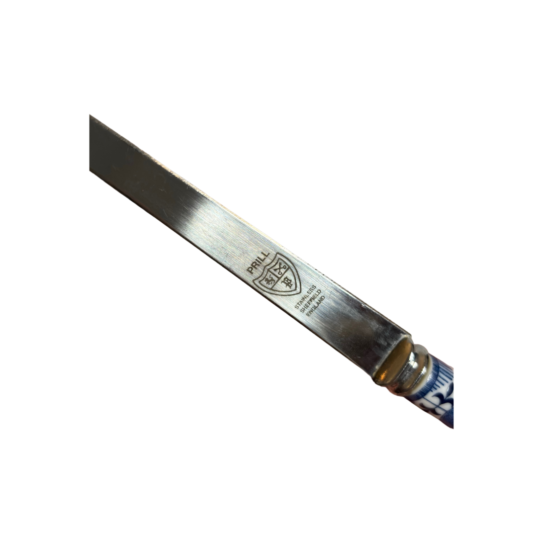 Vintage Prill Sheffield England Blue Onion Stainless Letter Opener