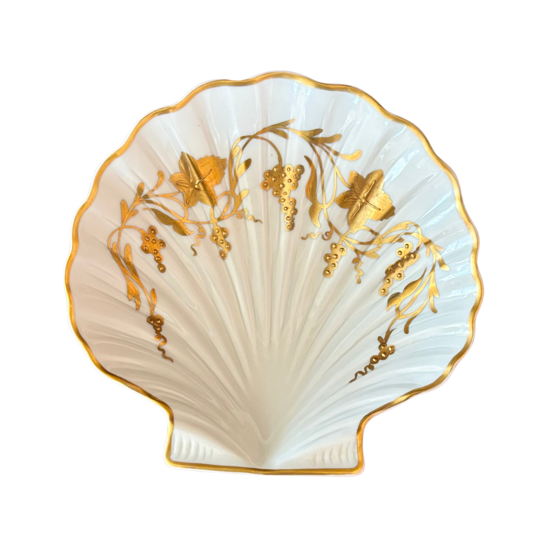 Pair of French Limoges Porcelain Shell Dishes