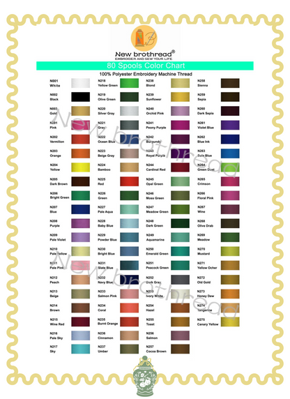 Embroidery New brothread thread color options