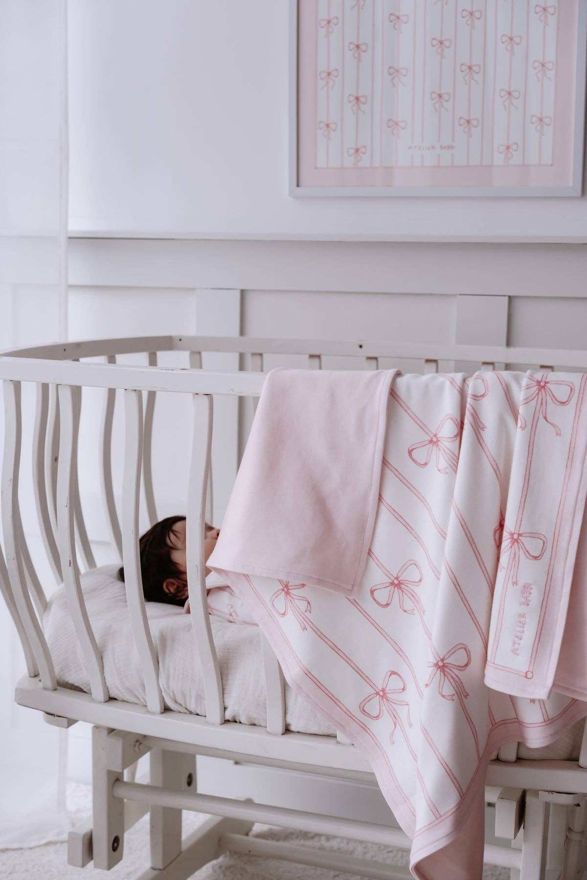 Pink Bow Baby Receiving Blanket | Free Shipping