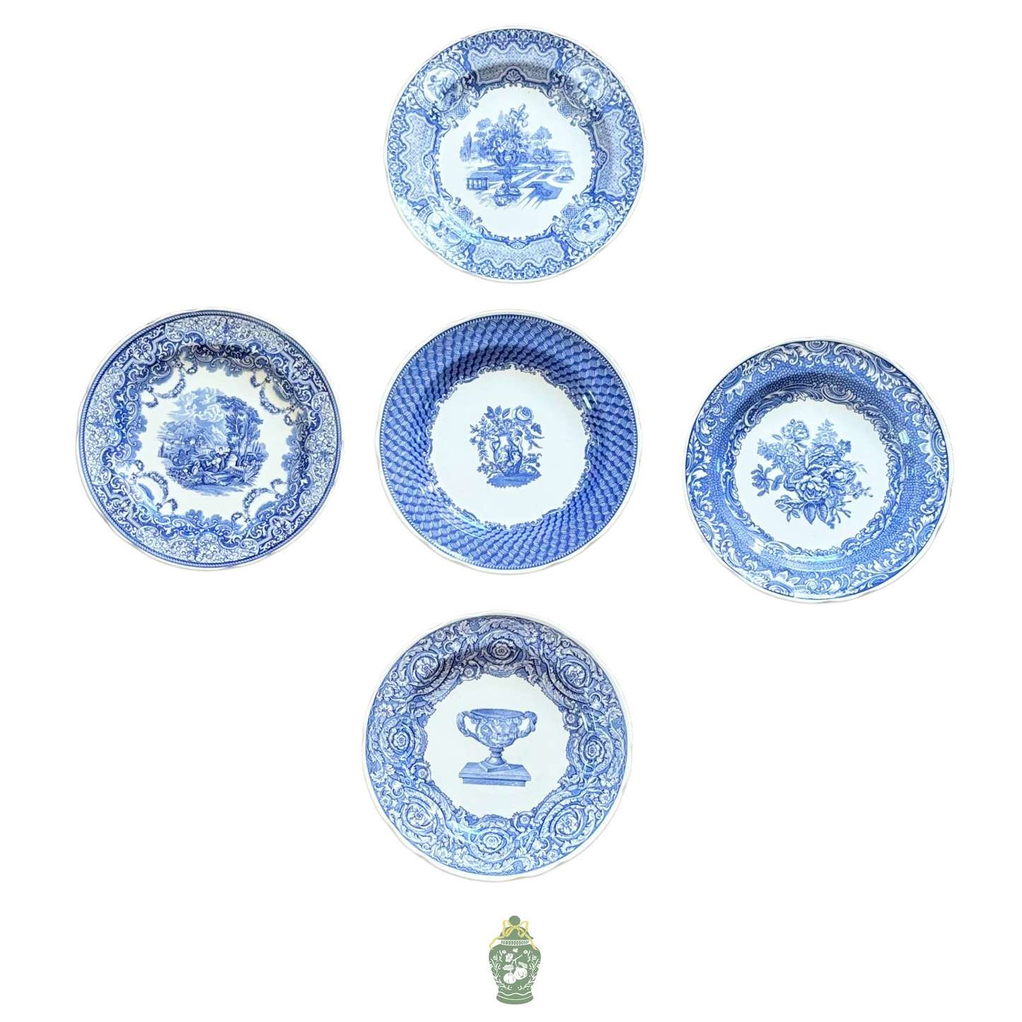Set of 5 - The Spode Blue Room Decorative Plate Collection