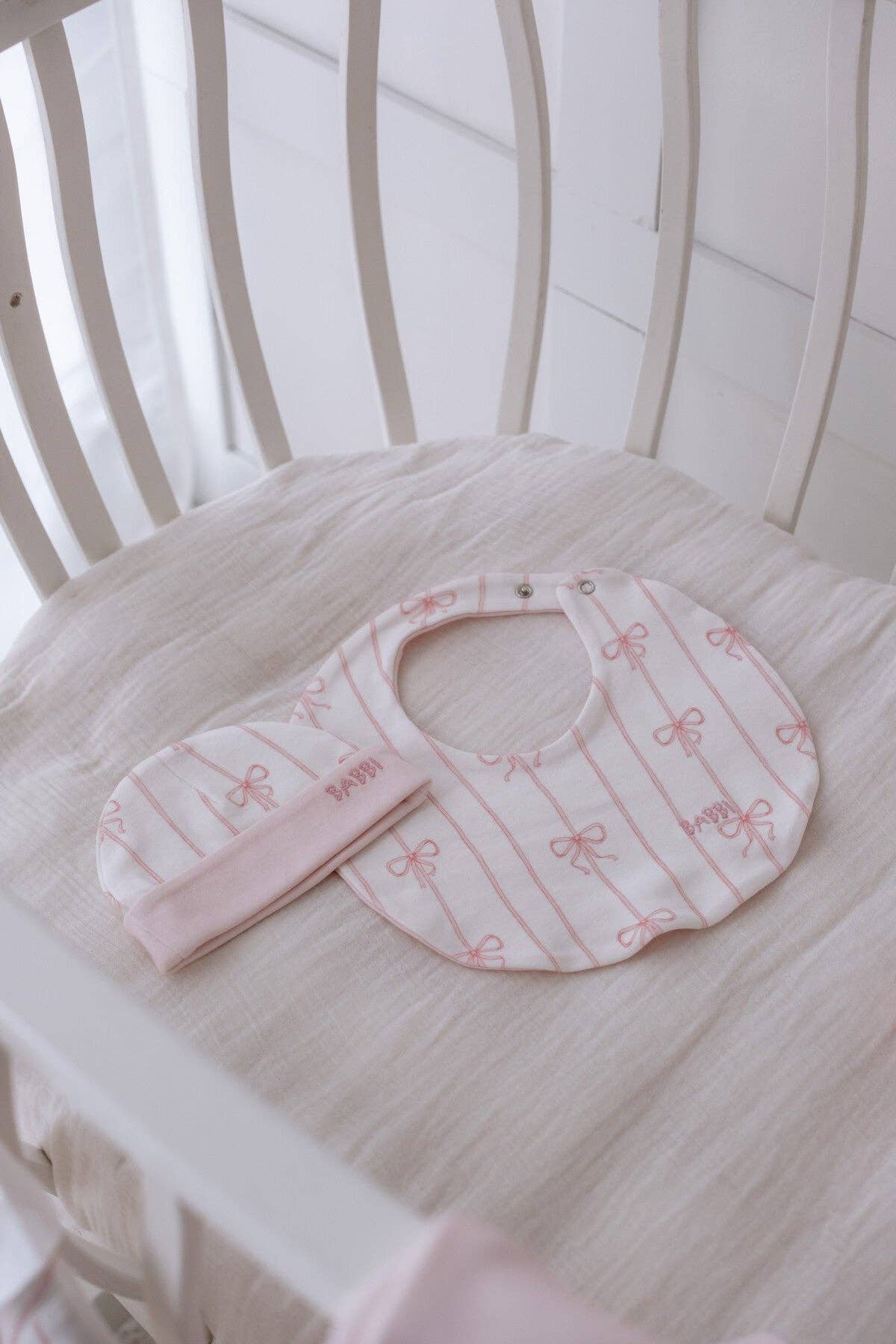 Pink Ruffle Collar Bow Newborn Gift Set | Free Shipping