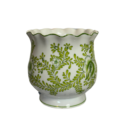 Floral Green Cachepot by Andrea Sadek