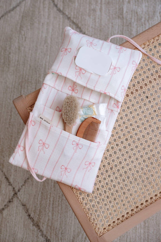 Pink Bow Wet Wipes and Diaper Clutch | Free Shipping