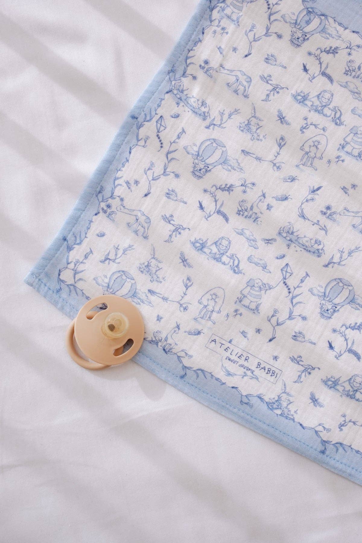 Blue Toile De Jouy Burp Cloth | Free Shipping