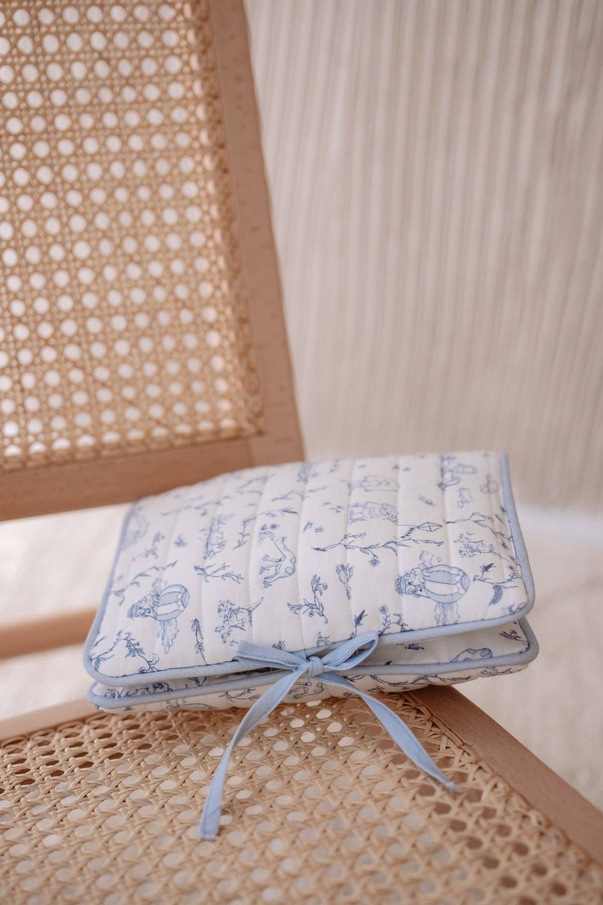 Blue Toile De Jouy Wet Wipes and Diaper Clutch | Free Shipping