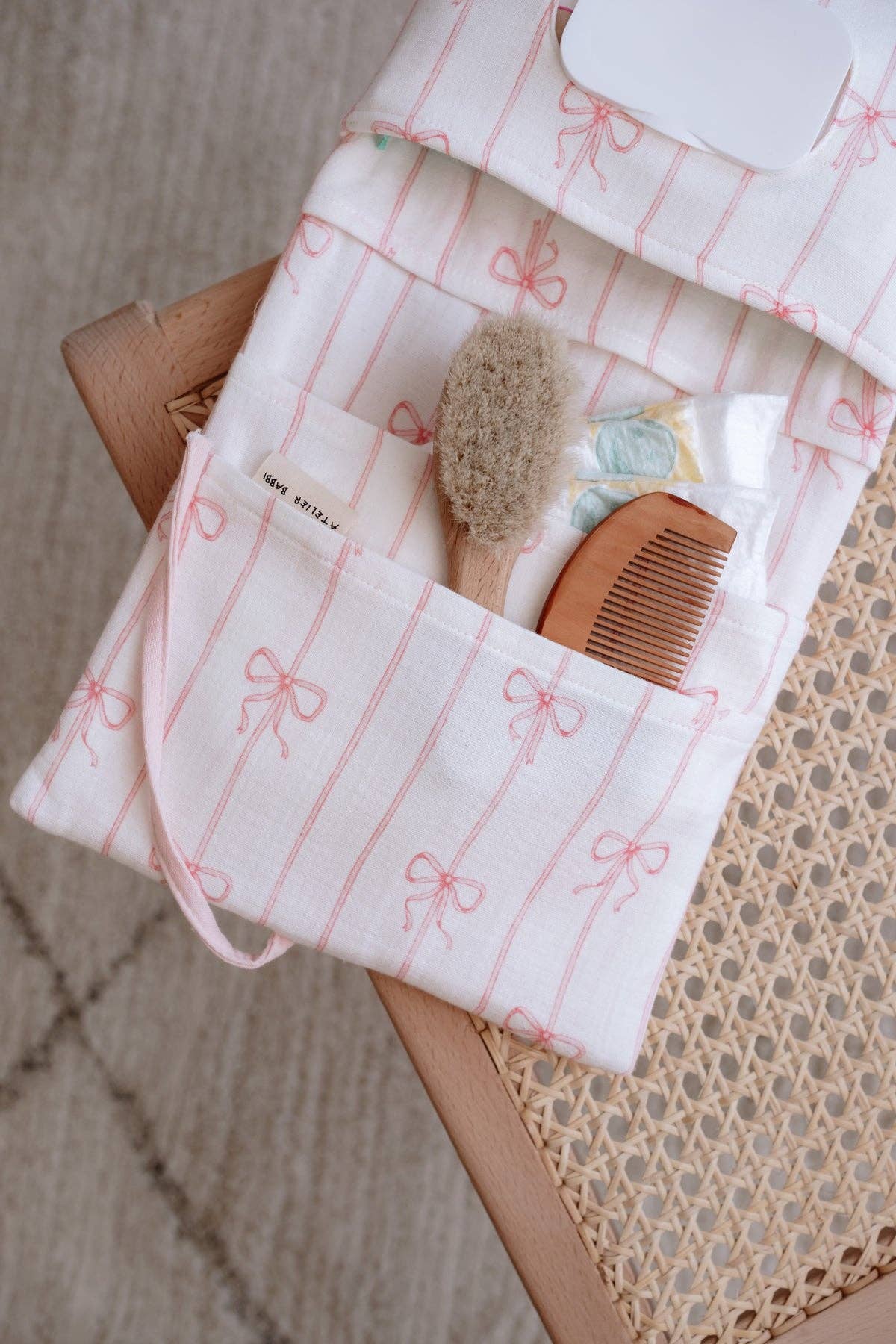 Pink Bow Wet Wipes and Diaper Clutch | Free Shipping