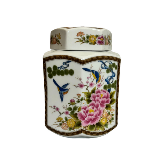 Vintage Oriental Porcelain Ginger Jar