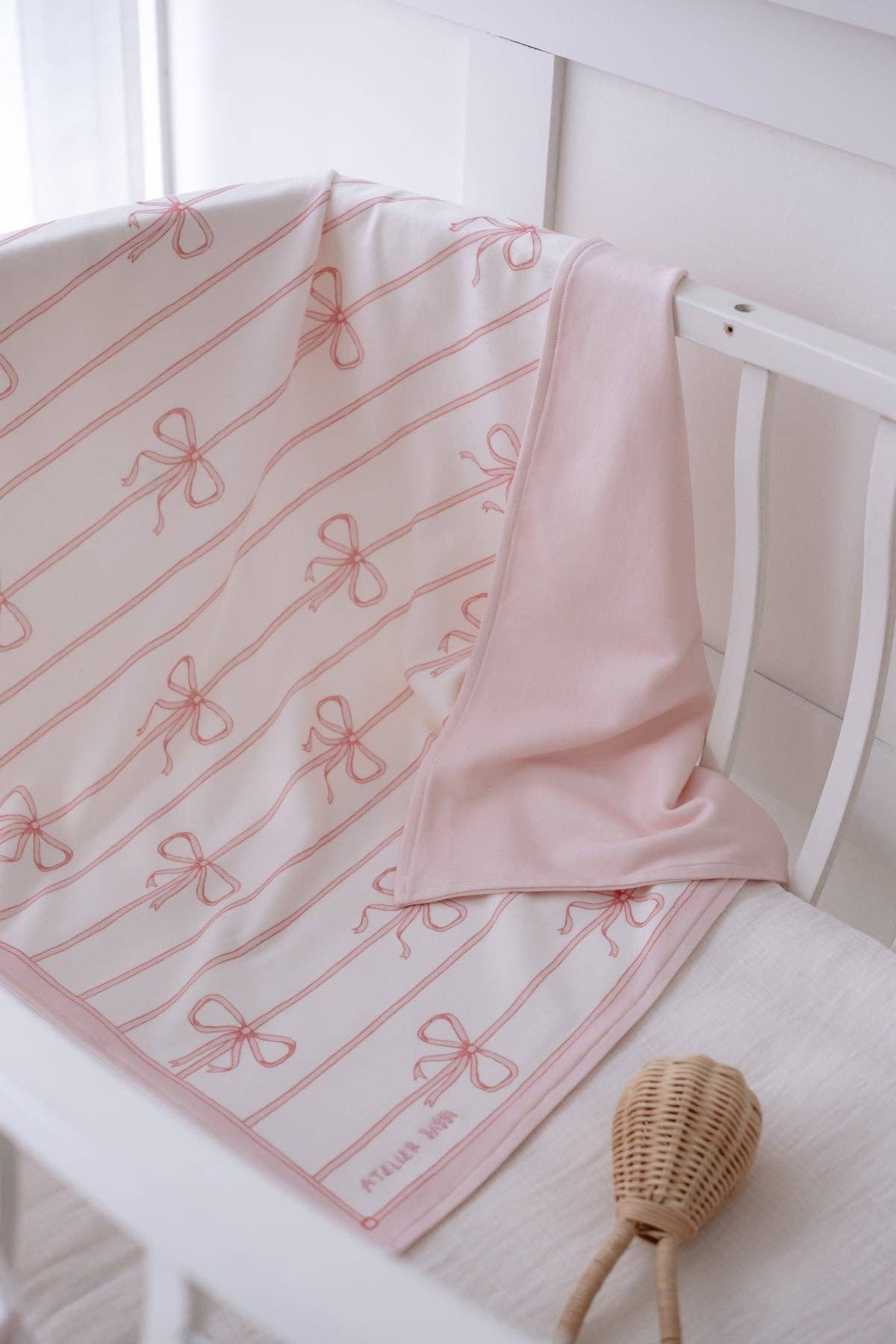 Pink Bow Baby Receiving Blanket | Free Shipping