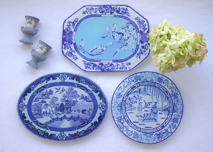 Blue Willow Triptych bundle | Set of 3 Acrylic Wall Plates