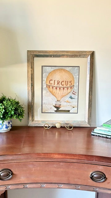 Vintage Hot Air Balloon Circus Art - Framed Nursery Wall Decor for Boys | Perfect for Bedroom, Playroom, or Baby Boy's Nursery | Pair - Quince & Wells