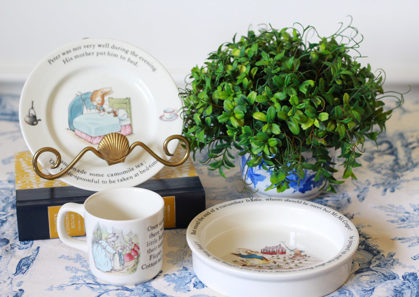 Vintage Peter Rabbit Nursery Set by Wedgewood | 3-Piece Children's Tableware | Collectible Baby Dish Set - Free Shipping!