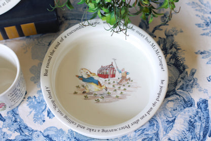 Vintage Peter Rabbit Nursery Set by Wedgewood | 3-Piece Children's Tableware | Collectible Baby Dish Set - Free Shipping!