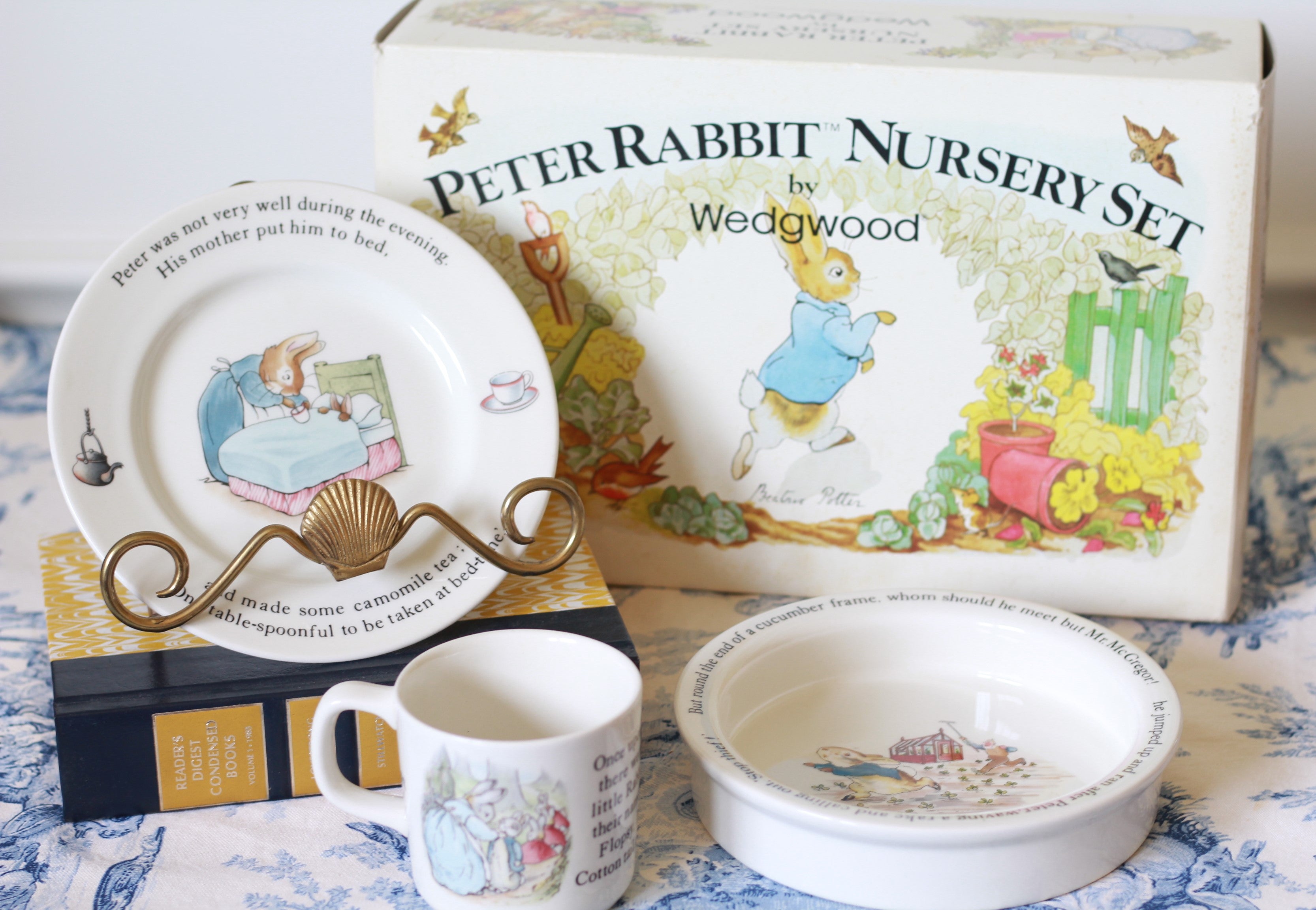 Vintage Peter Rabbit Nursery Set by Wedgewood 3 Piece Children s Tableware Collectible Baby Dish Set 20 OFF