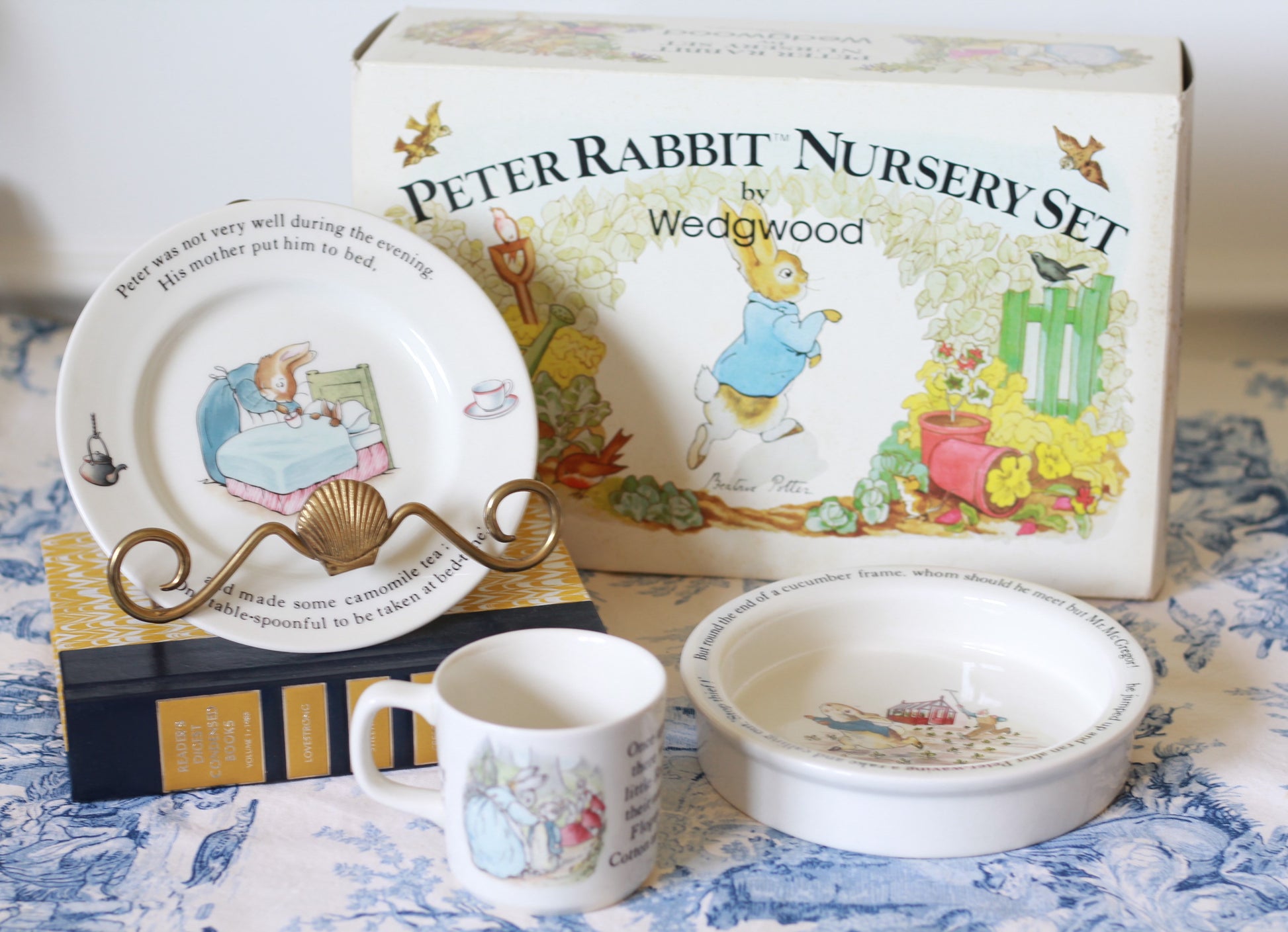 Vintage Peter Rabbit Nursery Set by Wedgewood | 3-Piece Children's Tableware | Collectible Baby Dish Set - Free Shipping!