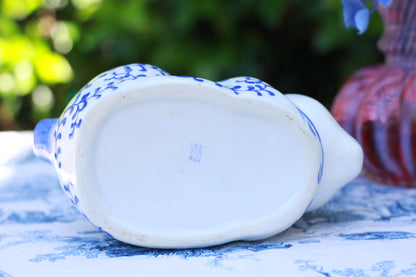 Blue & White Bunny Rabbit Trinket Box w/ Lid - Quince & Wells