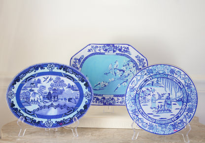 Blue Willow Triptych bundle | Set of 3 Acrylic Wall Plates