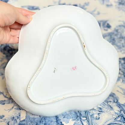 LS & S Carlsbad Austria floral Clover-Shaped Serving Dish or Platter, Early 1900s, Vintage Porcelain Tableware - Collectible - Free Shipping