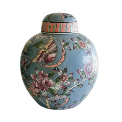 Chinoiserie Ginger Jar - Floral & Bird Design