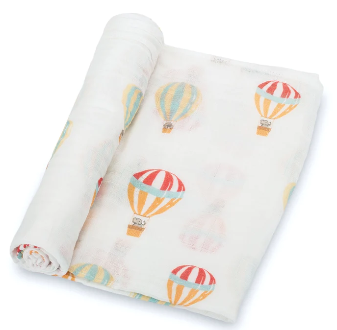 Hot Air Balloon Muslin Swaddle Blanket