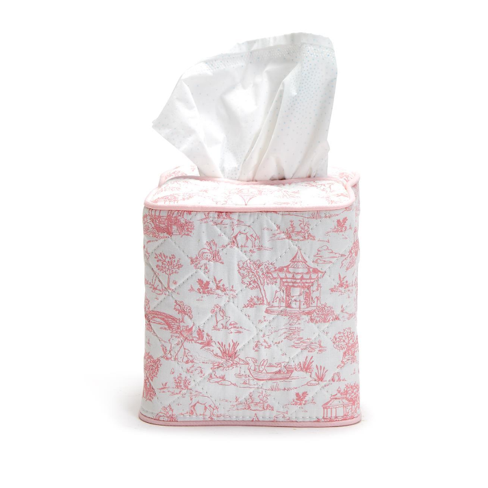 Enhance your home decor with this charming Animal Toile Quilted Tissue Box Cover. Featuring a delightful animal toile pattern, this cover adds a touch of elegance and whimsy to any room. Perfect for living rooms, bedrooms, or nurseries, it not only conceals tissue boxes but also elevates your decor. A great gift idea for any occasion. Enjoy Free Shipping!