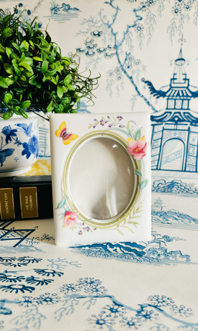 Andrea by Sadek Butterfly Porcelain Picture Frame – Elegant Floral Design, Perfect for Home Decor or Gift Giving, Free Shipping!