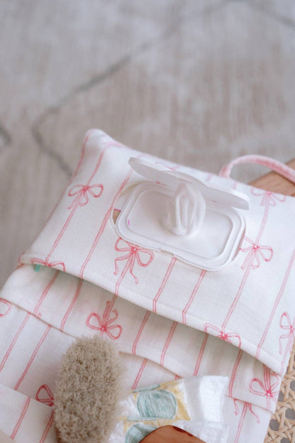 Pink Bow Wet Wipes and Diaper Clutch | Free Shipping