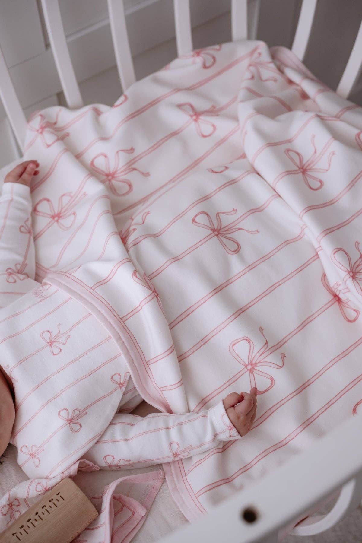 Pink Bow Baby Receiving Blanket | Free Shipping