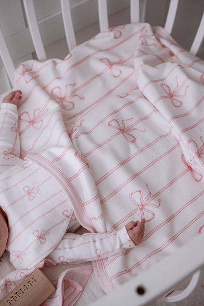 Pink Bow Baby Receiving Blanket | Free Shipping