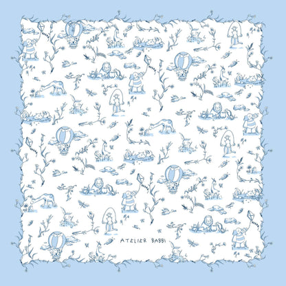 Blue Toile De Jouy Baby Receiving Blanket | Free Shipping