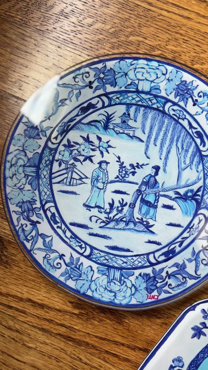 Video preview of blue willow Acrylic plate collection