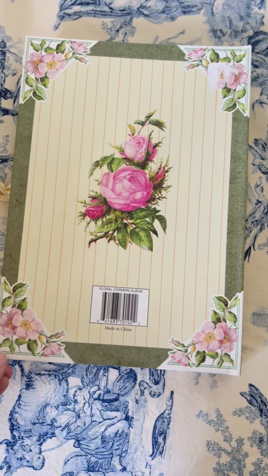 Vintage Floral Photograph Album with Ribbon Closure